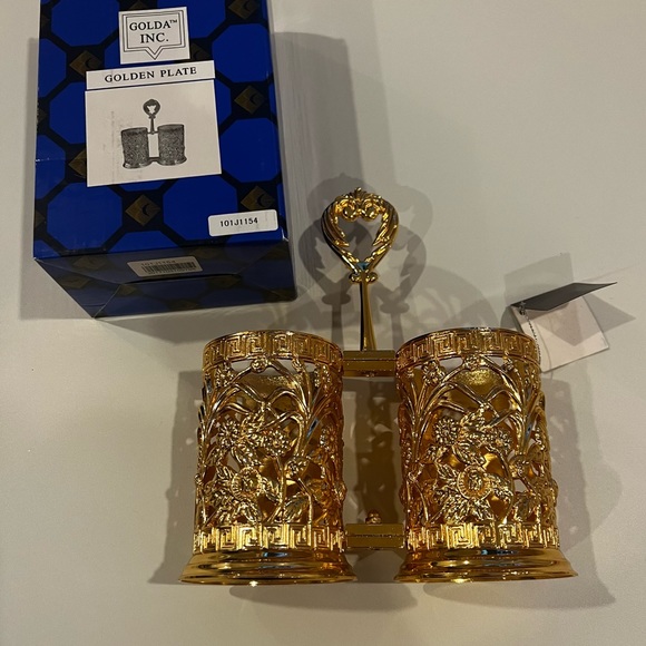 Kitchen Vintage Gold Utensil Holder Poshmark